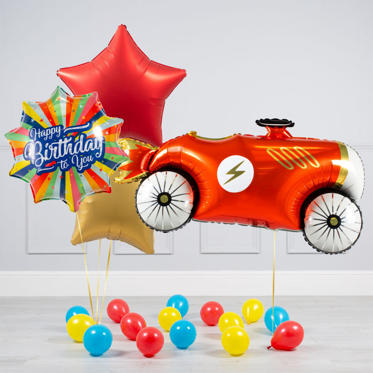 Cars Theme Happy Birthday Balloon Bouquet