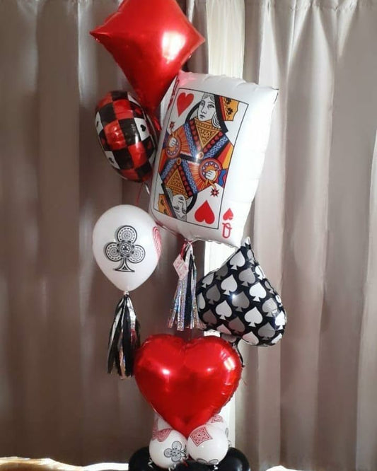 Card King & club balloon bouquet