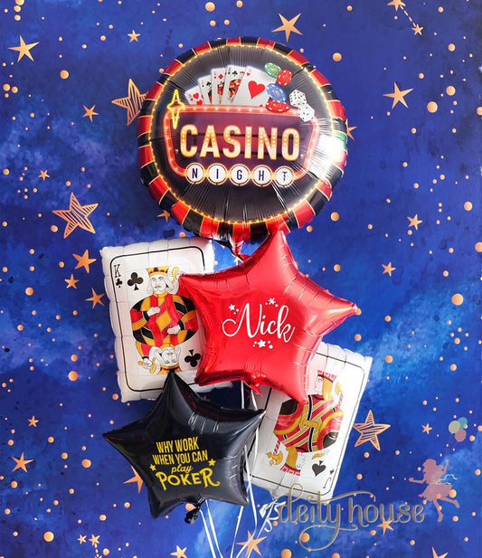 Casino Theme King And Ace Balloon Bouquet