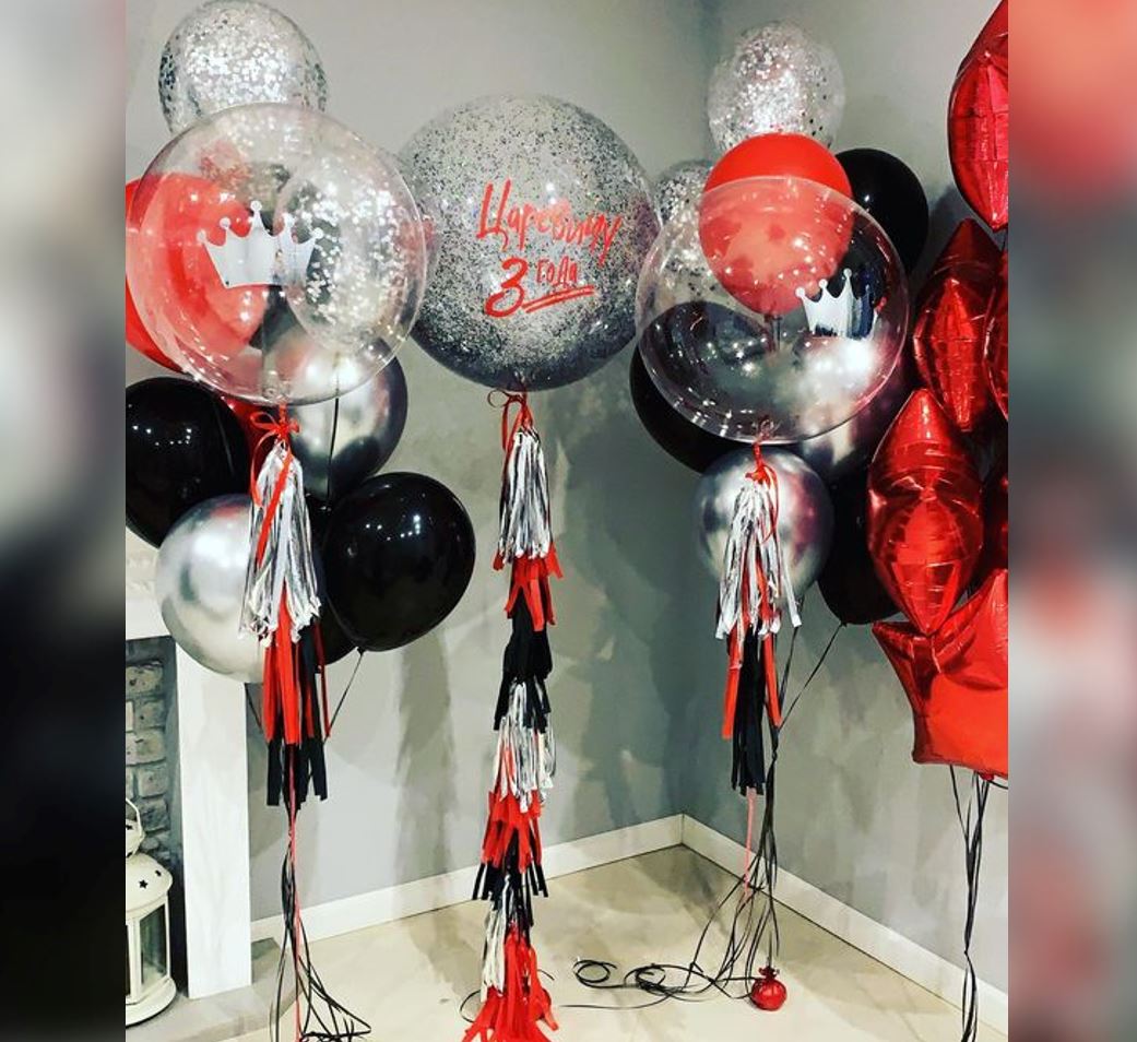 Casino Theme Glitter And Bubble Balloon Bouquet