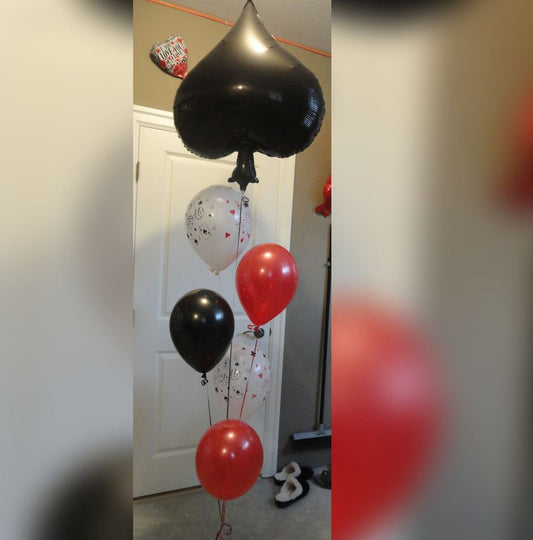 Casino Theme Black Spade Balloon Bouquet