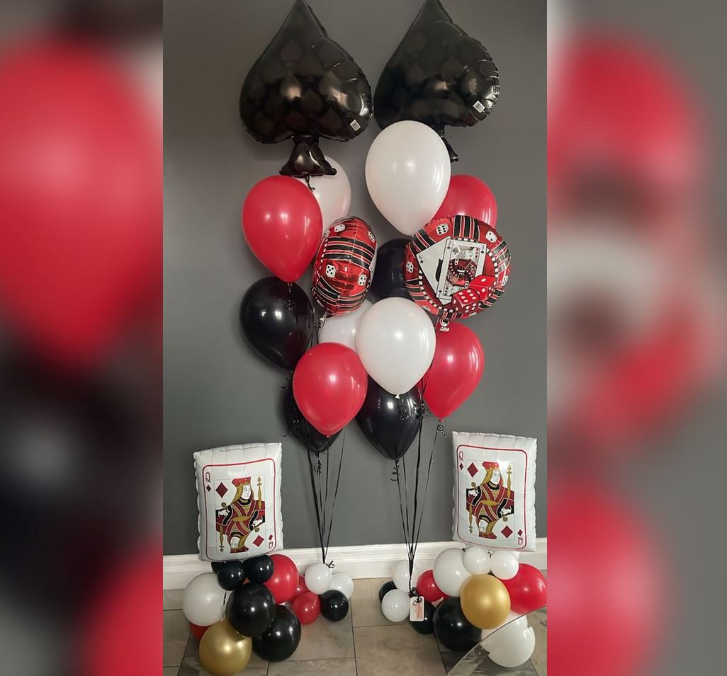 Casino Theme  King And Ace Balloon Bouquet