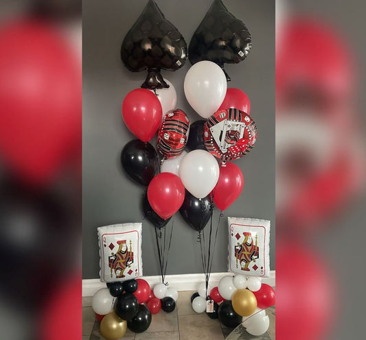 Casino Theme  King And Ace Balloon Bouquet