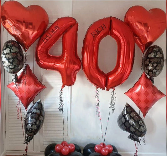 40th Birthday Casino Theme Balloon Bouquet