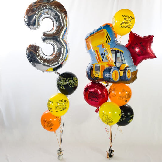 Construction Loader3rd Birthday Balloon Bouquet