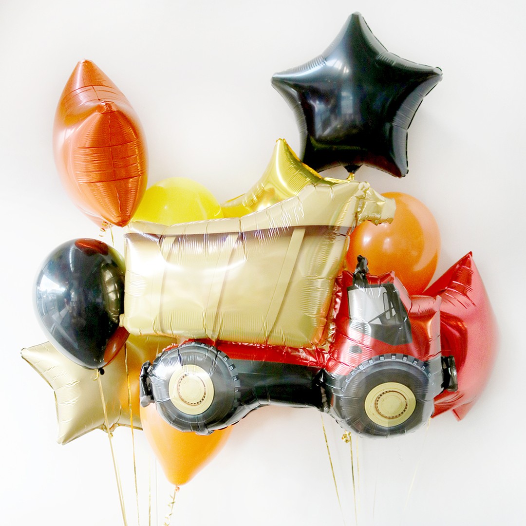 Construction Truck Star Theme Balloon Bouquet