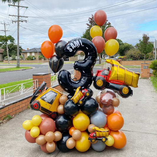 Construction Truck Theme Cluster Balloon Bouquet