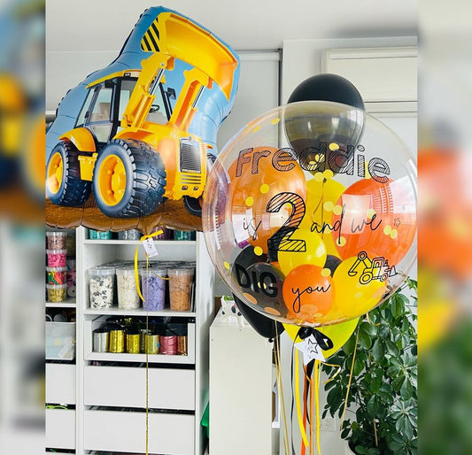 Construction Loader  Bubble Balloon Bouquet