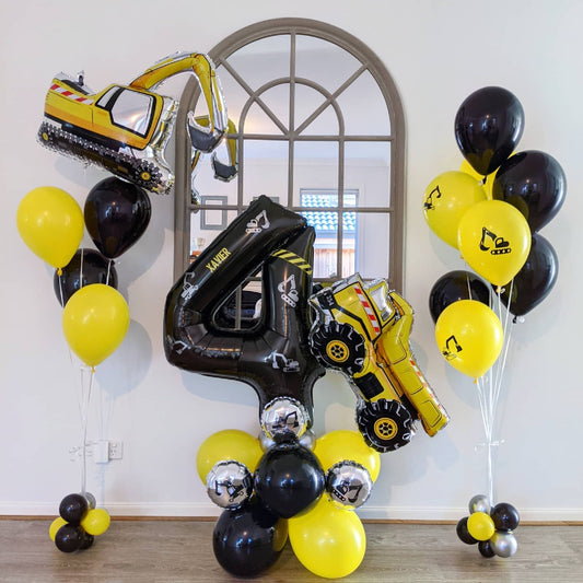 Construction Truck Latex Balloon Bunch
