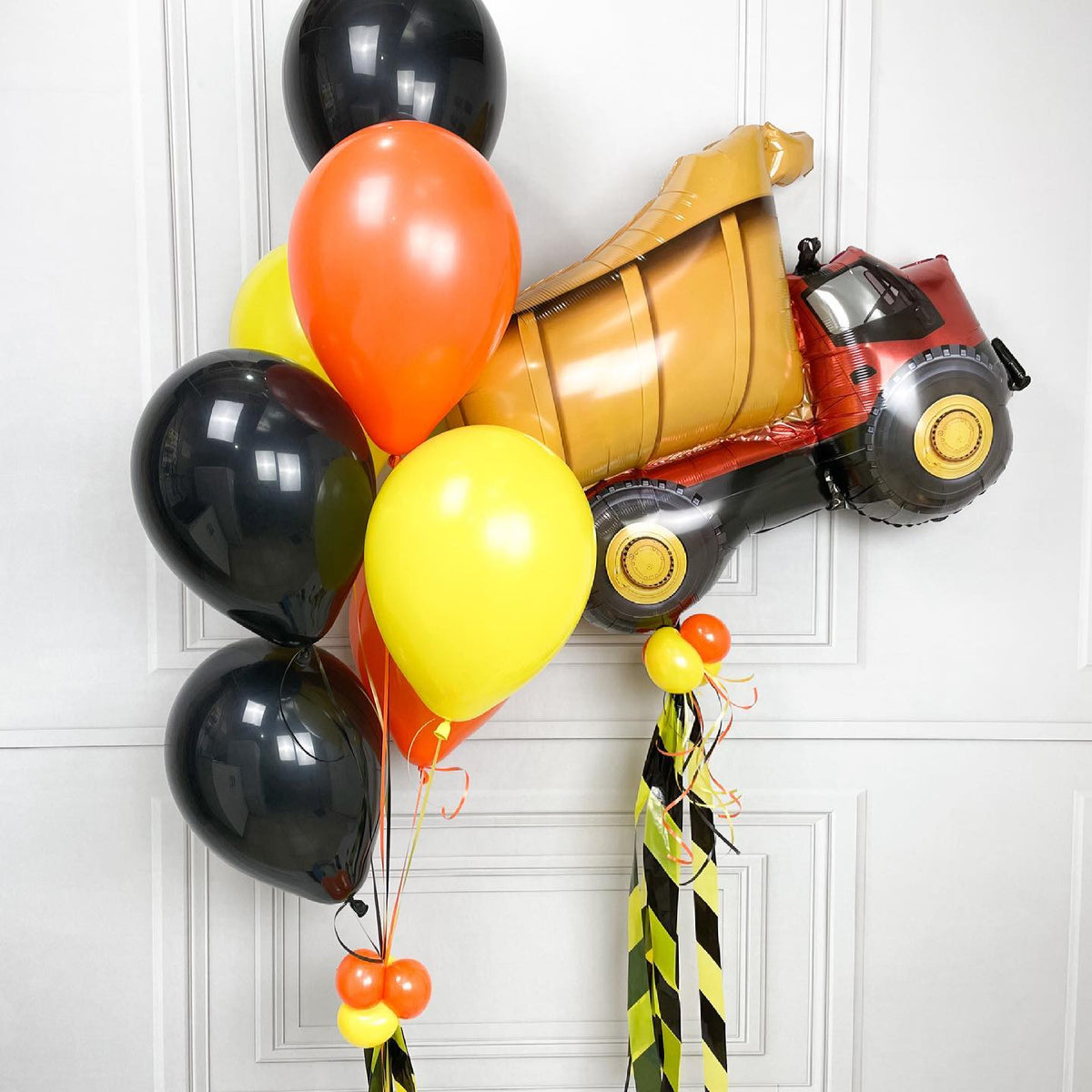 40th Birthday Construction Loader Chrome Balloon Bouquet