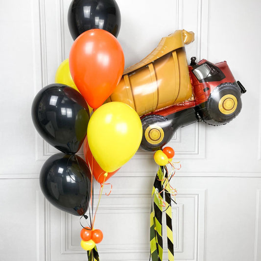 40th Birthday Construction Loader Chrome Balloon Bouquet