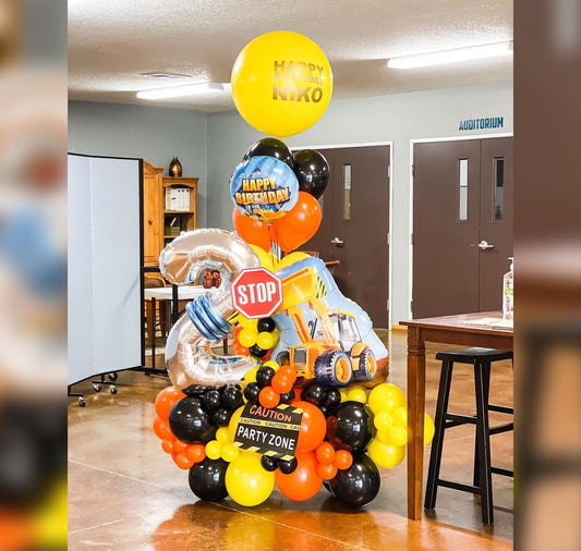 Truck And Red Star Theme Helium Balloon Bunch