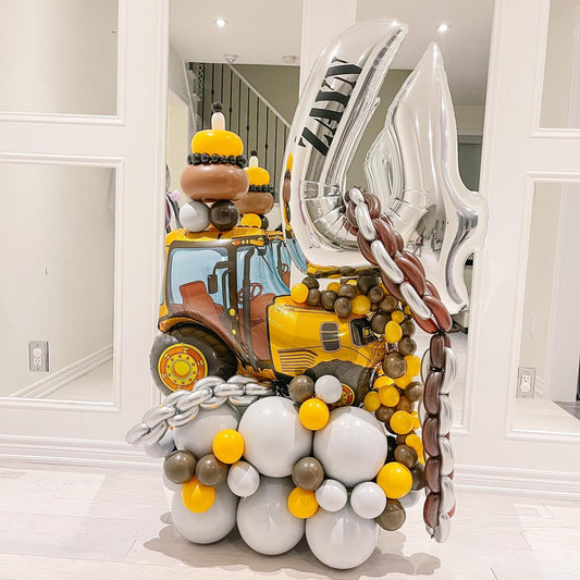 4th Birthday Truck Theme Balloon Bouquet