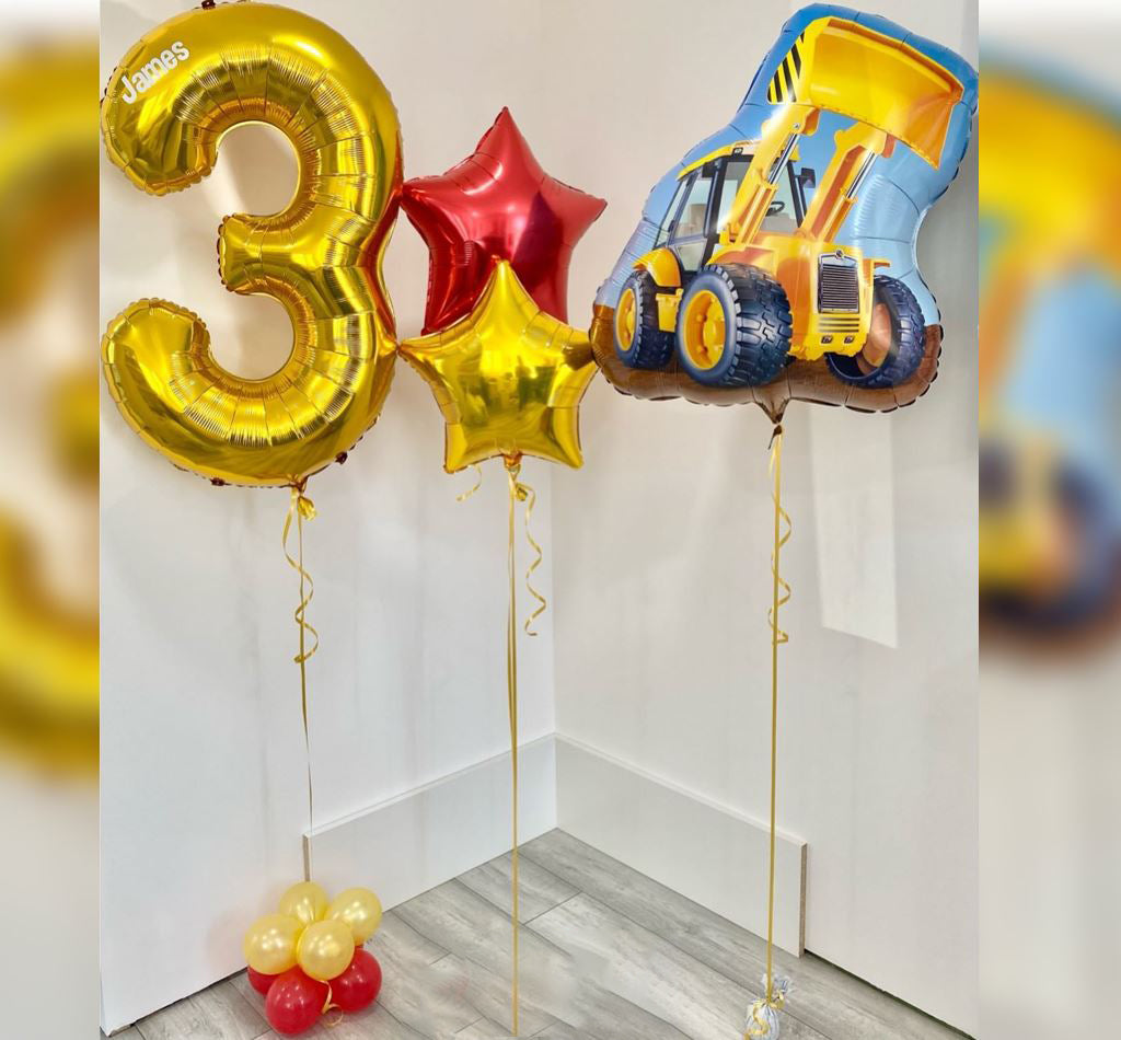 3rd Birthday ConstructionTheme Balloon Bouquet