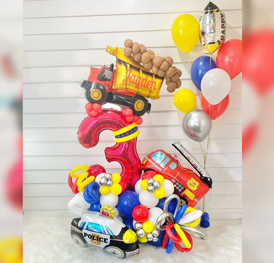3rd HBD Vehicles Balloon Bouquet
