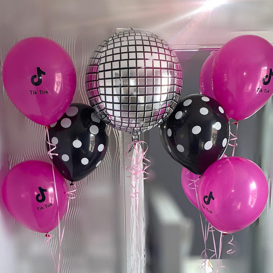 Silver Disco Polka Dots Balloon Bouquet