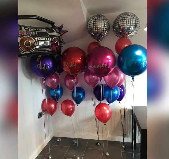 Silver Disco Radio Balloon Bouquet
