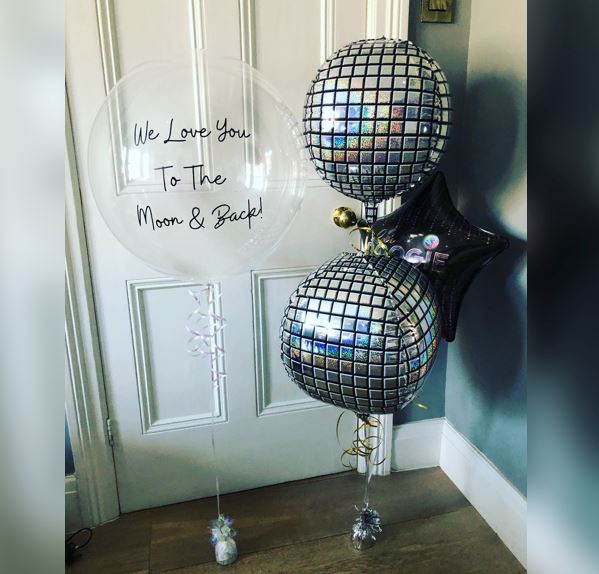 Silver Disco Bubble Balloon Bouquet