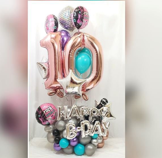 10 Number Happy Birthday Balloon Bouquet
