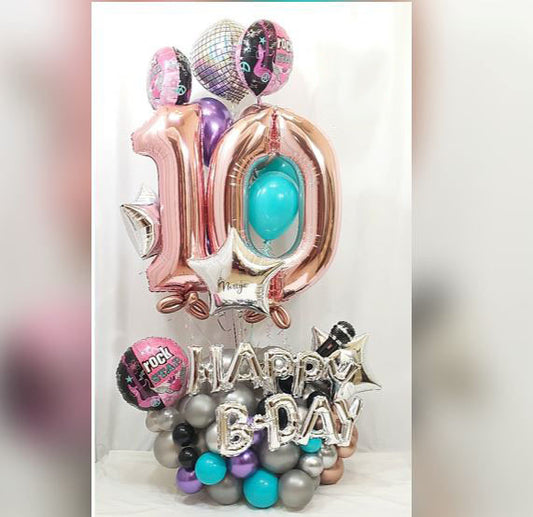 10 Number Happy Birthday Balloon Bouquet