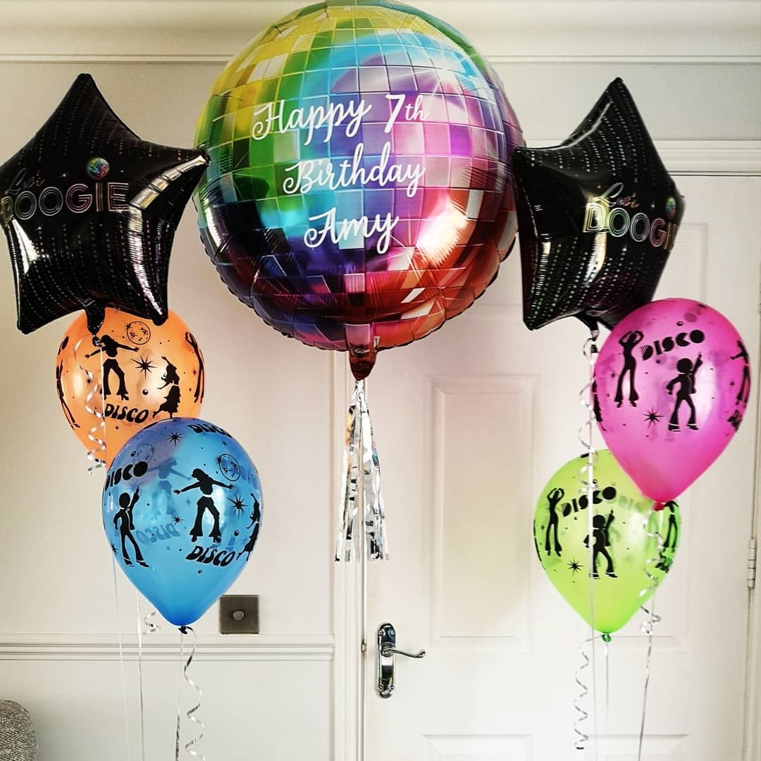 Personalised Rainbow Disco Balloon Bouquet