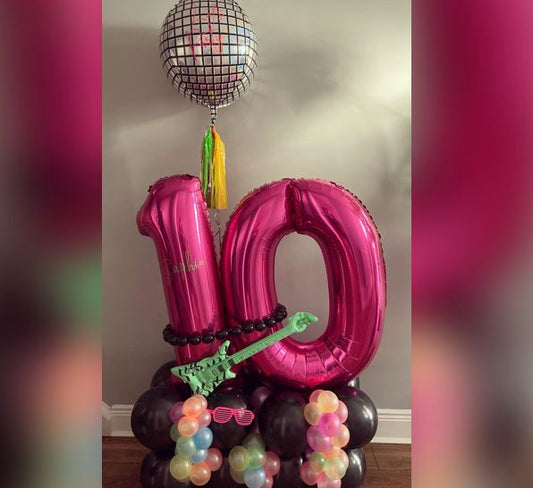 10 Number Disco Balloon Bouquet