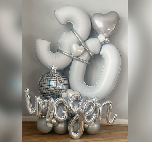 30 Number Disco Balloon Bouquet