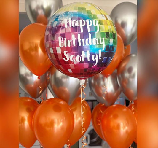 Rainbow Disco Happy Birthday Balloon Bouquet