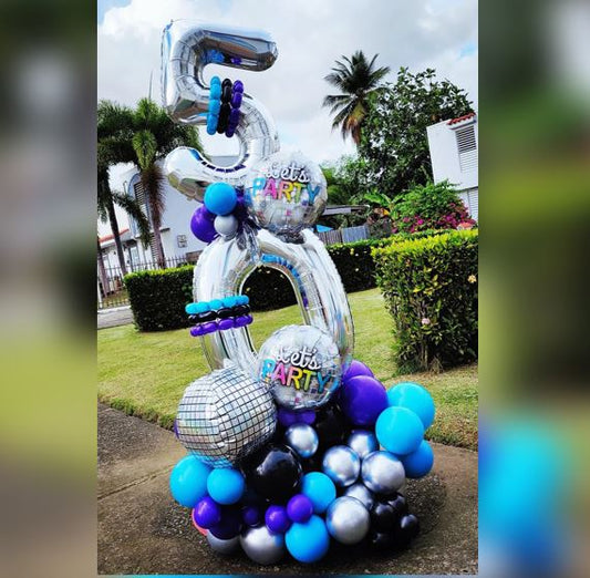 Let's Party 50 Number Balloon Bouquet