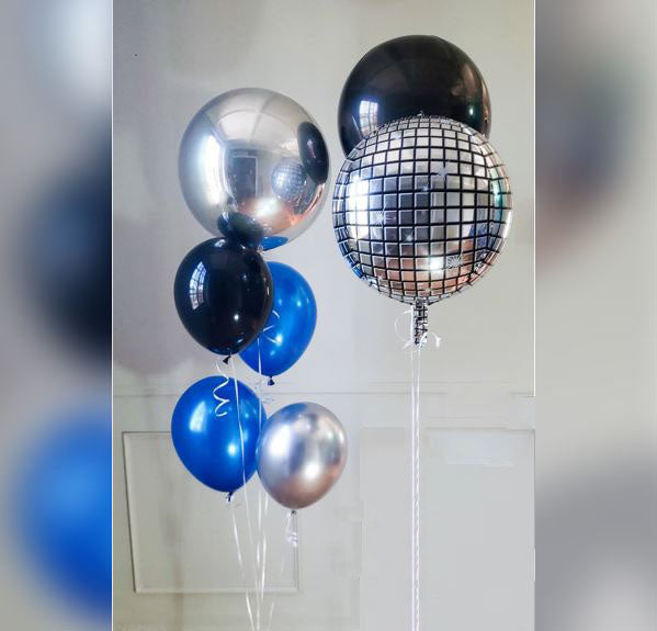 Silver Orbz Disco Balloon Bouquet 