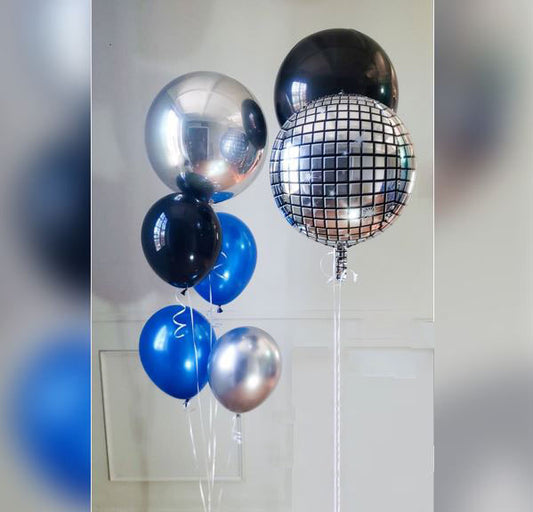 Silver Orbz Disco Balloon Bouquet 