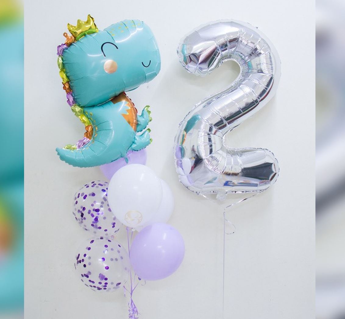 2nd HBD Babysaurus Balloon Bouquet