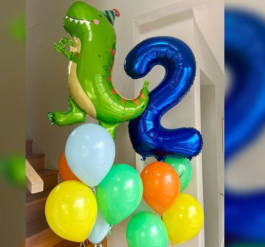 Dinomite T-Rex 2nd Birthday Balloon Bunch