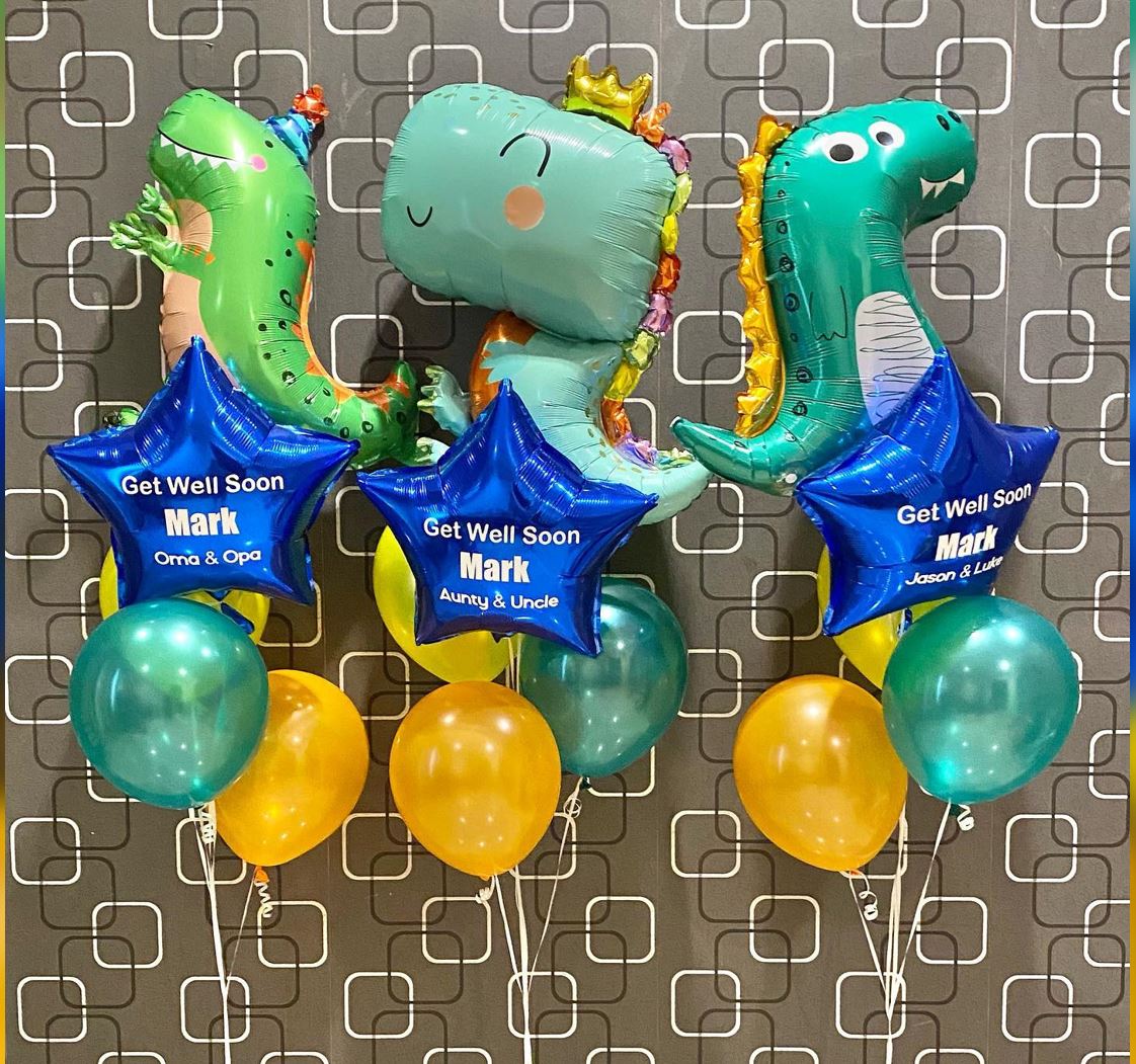 Dinosaur Theme Get Well Soon Balloon Bouquet