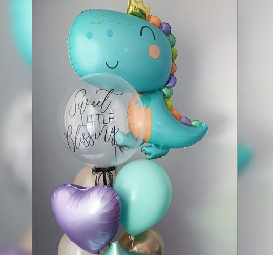 Babysaurus Theme Bubble Balloon Bouquet