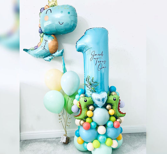 Babysaurus Theme 1st HBD Cluster Balloon Bouquet
