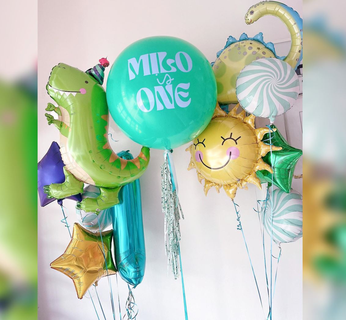 Stegosaurus And Dinomite Trex Balloon Bouquet