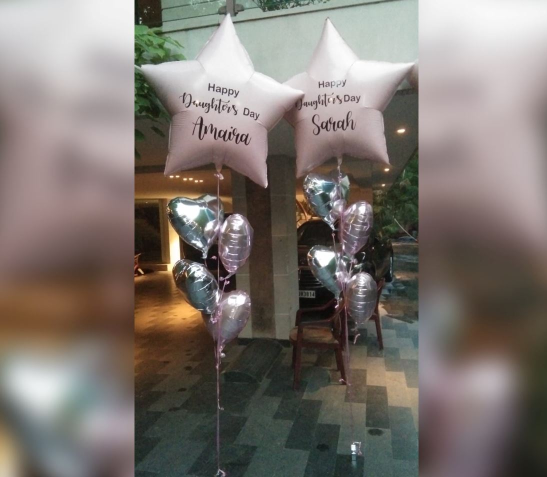 Daughter's Day Theme Star And Heart Balloon Bouquet