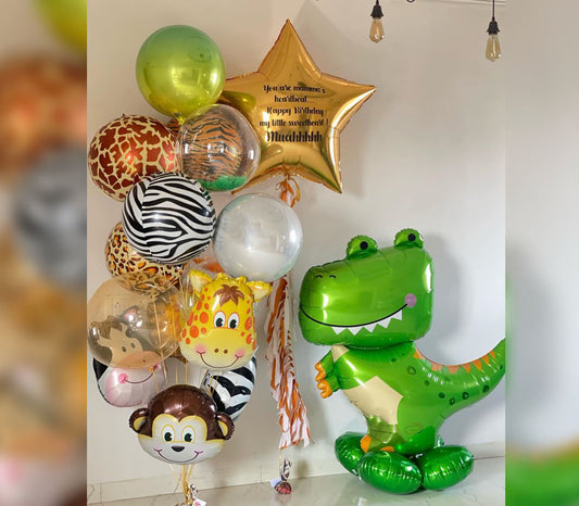 Jungle Animals Theme Daughter's Day Balloon Bouquet