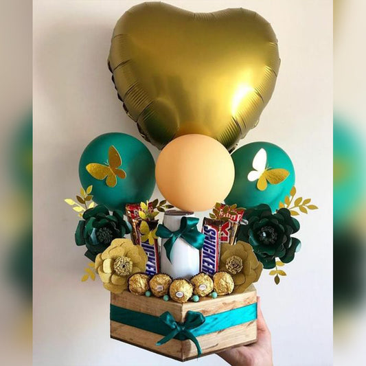 18" Gold Heart Foil Balloon Bouquet 