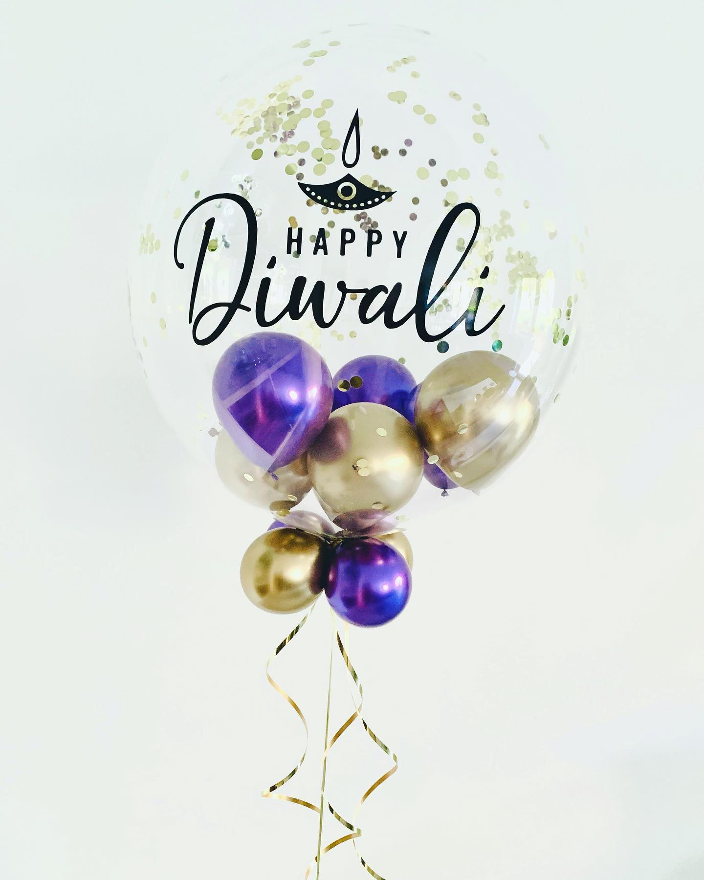 Happy Diwali Personalised Bubble Balloon Bouquet 