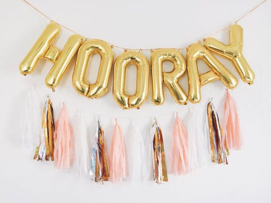 Party Balloon Hooray Gold Letters Decoration