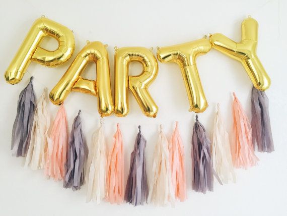 Party Gold Letters Balloon Decoration