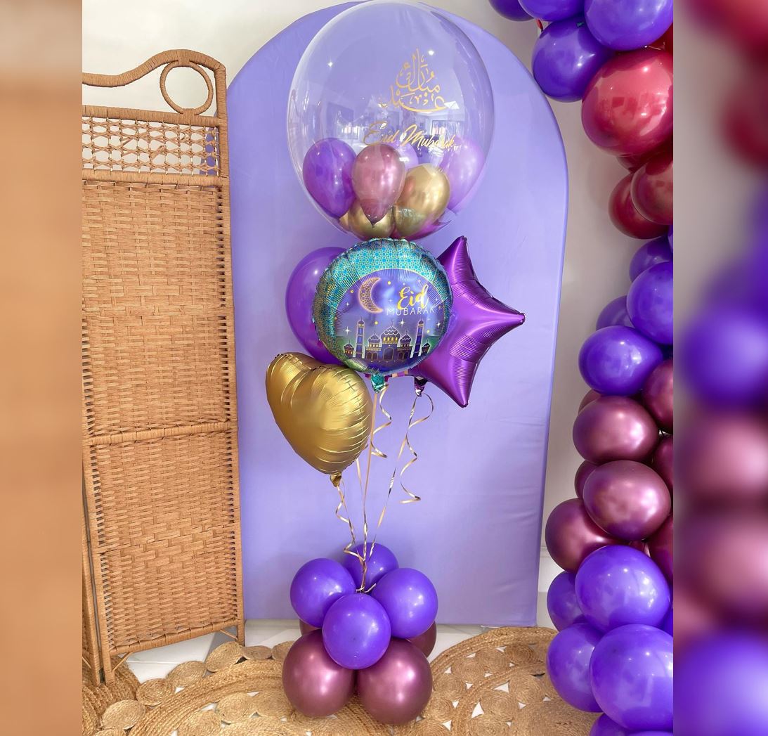 Eid Theme Heart Star Balloon Bouquet