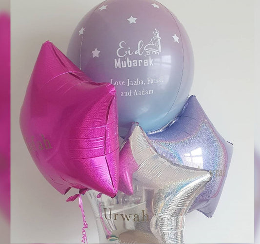 EID Mubarak Star  ORBz Balloon Bouquet