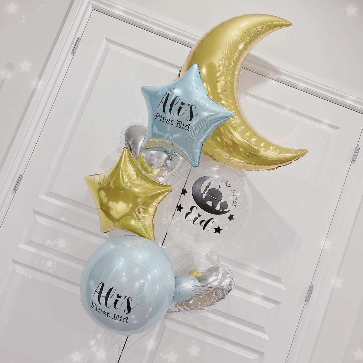 First Eid Star And Crescent Moon Balloon Bouquet