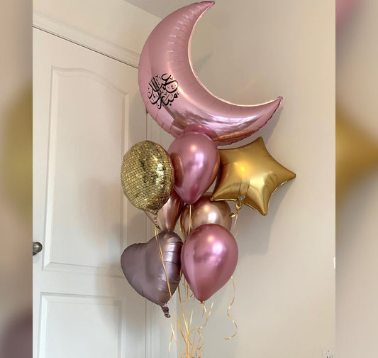 EID Theme Heart Star Personalised Balloon Bouquet