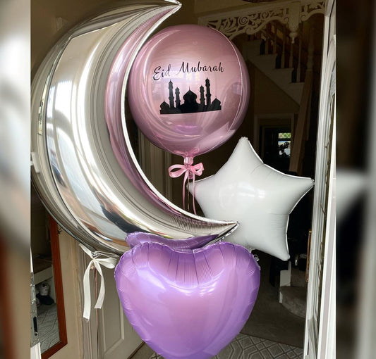 Crescent Moon Personalised ORBz Balloon Bouquet