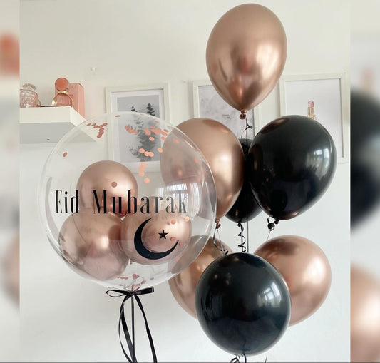 EID Mubarak Personalised Bubble Balloon Bouquet