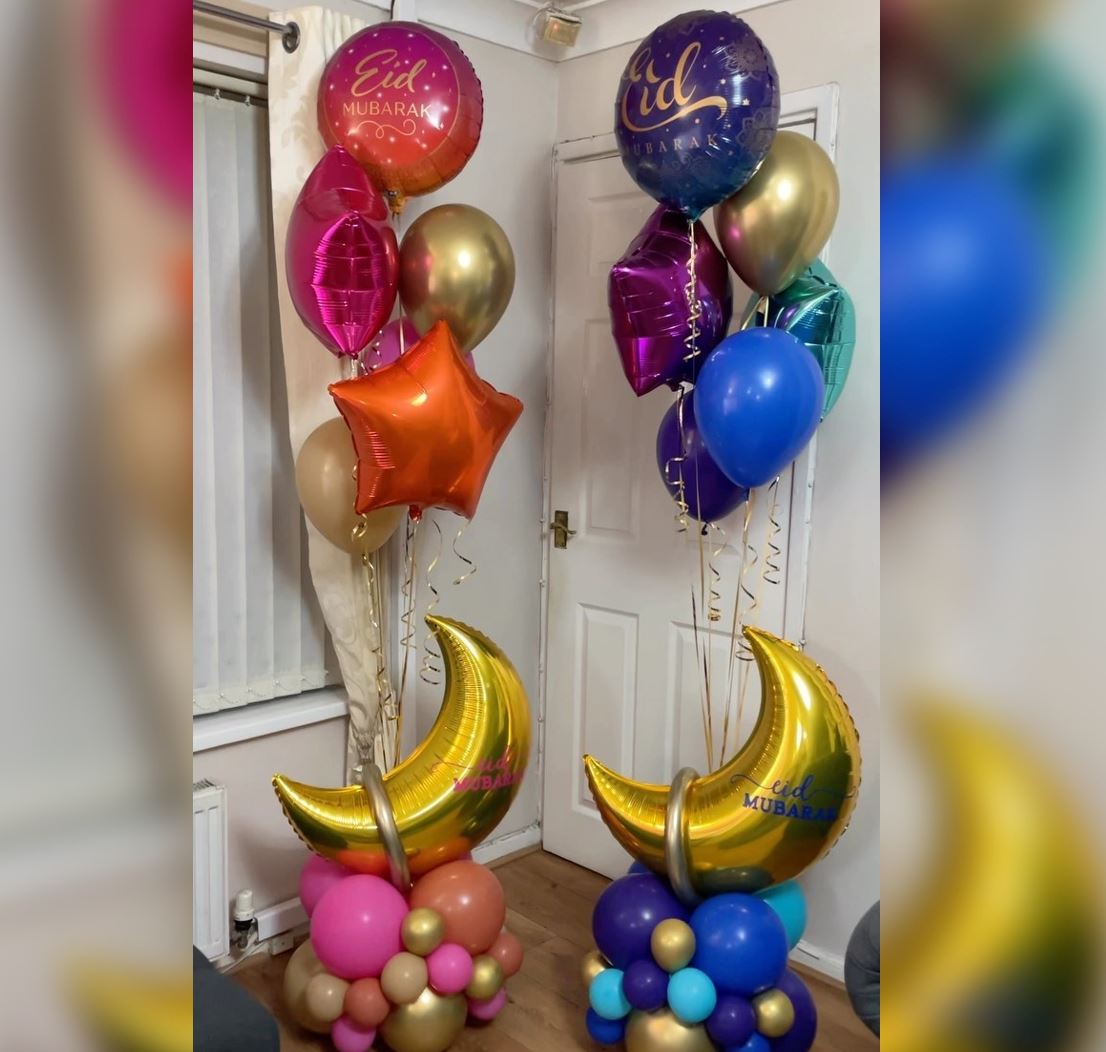 EID Theme Crescent Cluster Balloon Bouquet